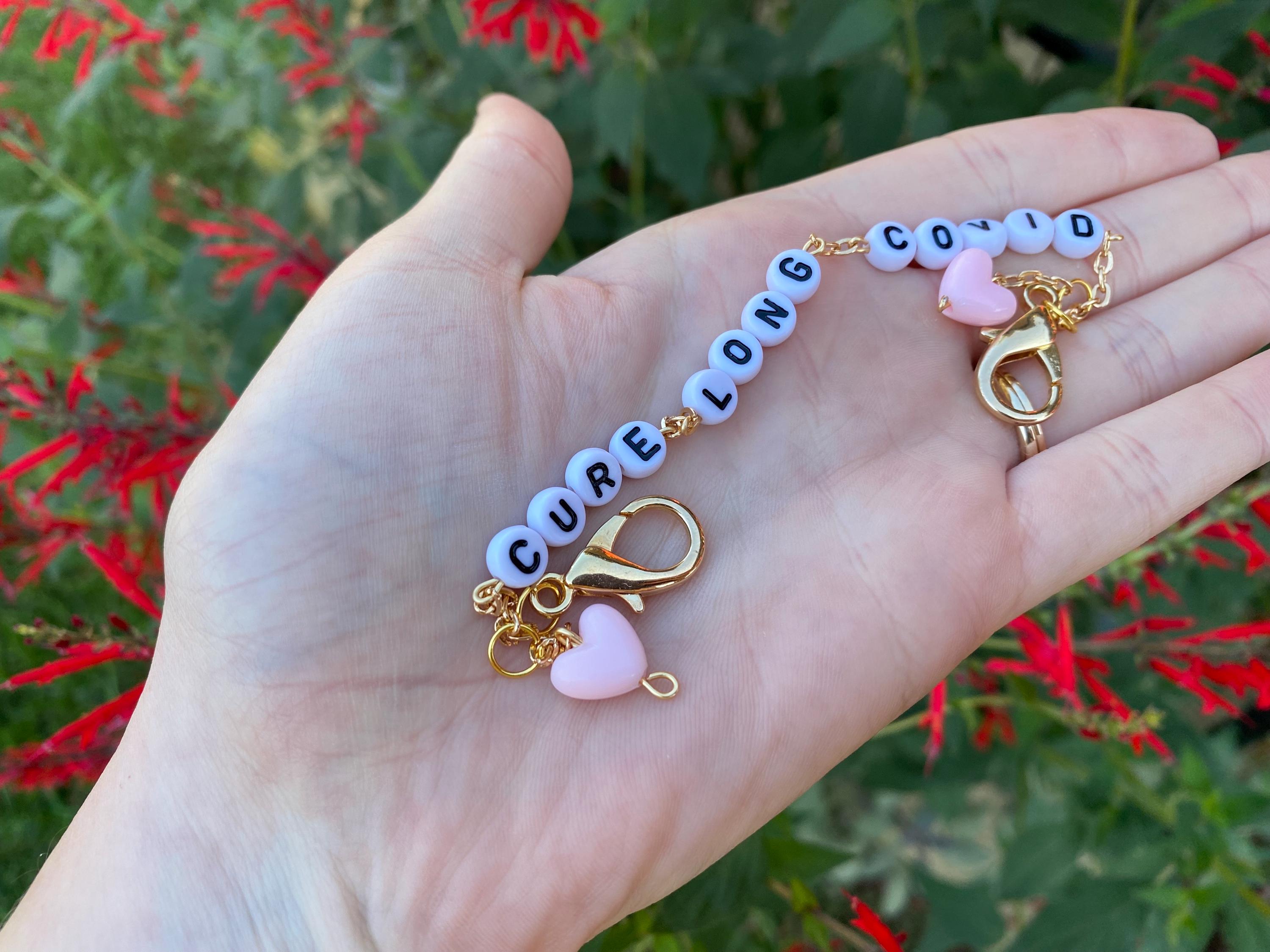 Cure Long Covid Heart Dangle Mask Chain