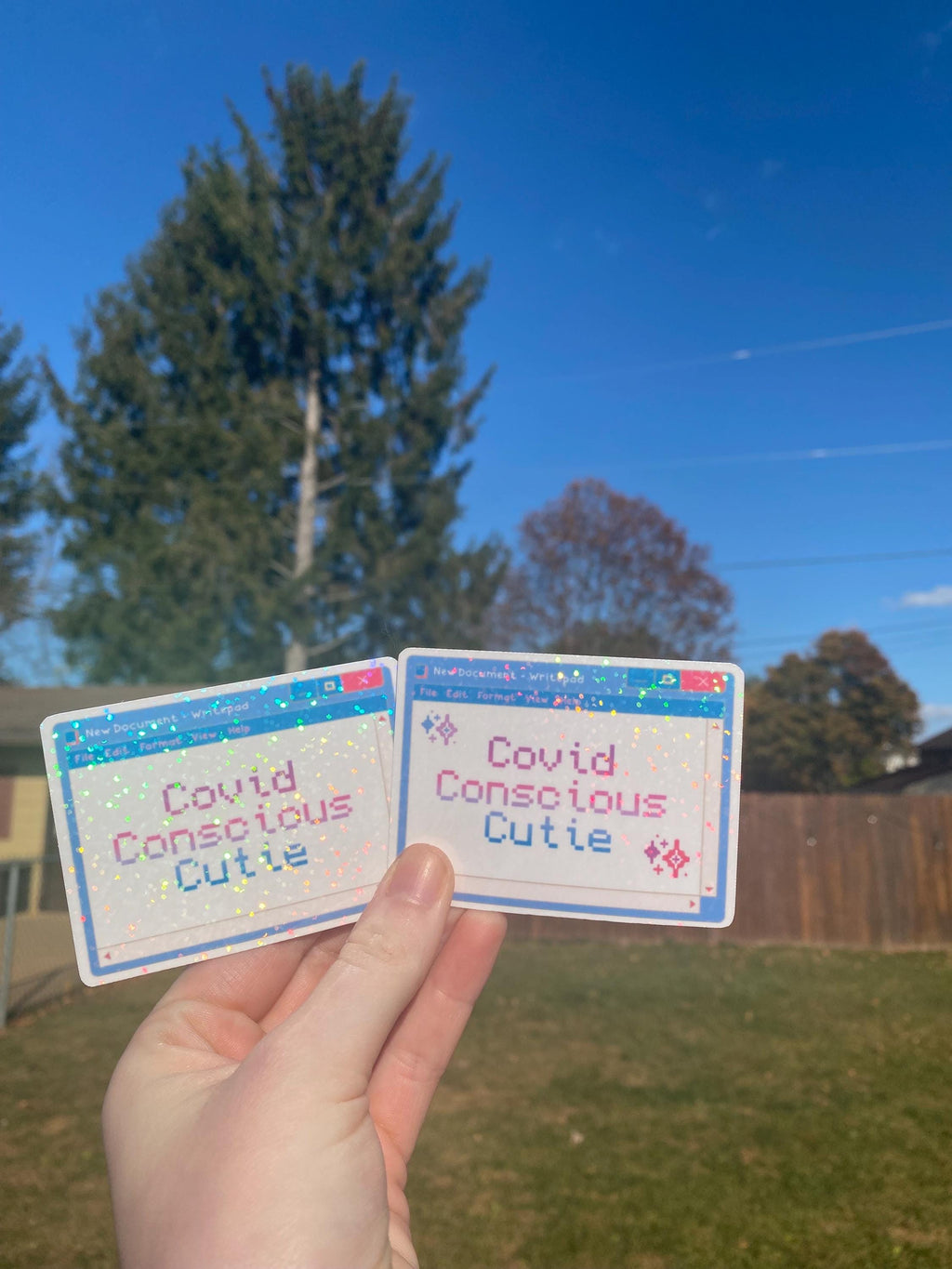 Covid Cautious / Conscious Cutie Holographic Sticker