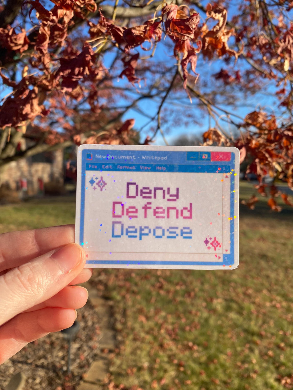 Deny Defend Depose Holographic Sticker, Healthcare, Eat The Rich, Anti Capitalism