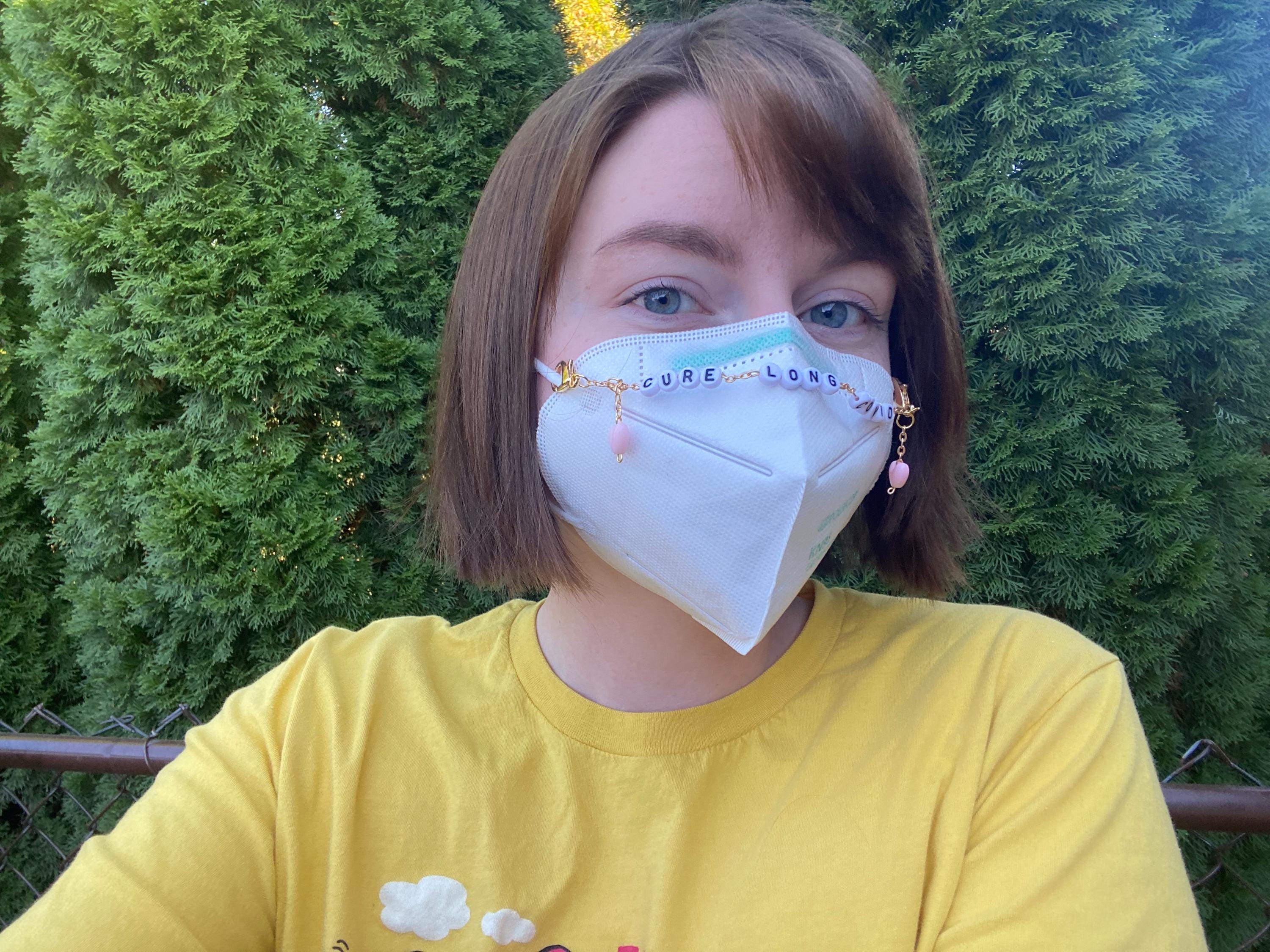 Cure Long Covid Heart Dangle Mask Chain