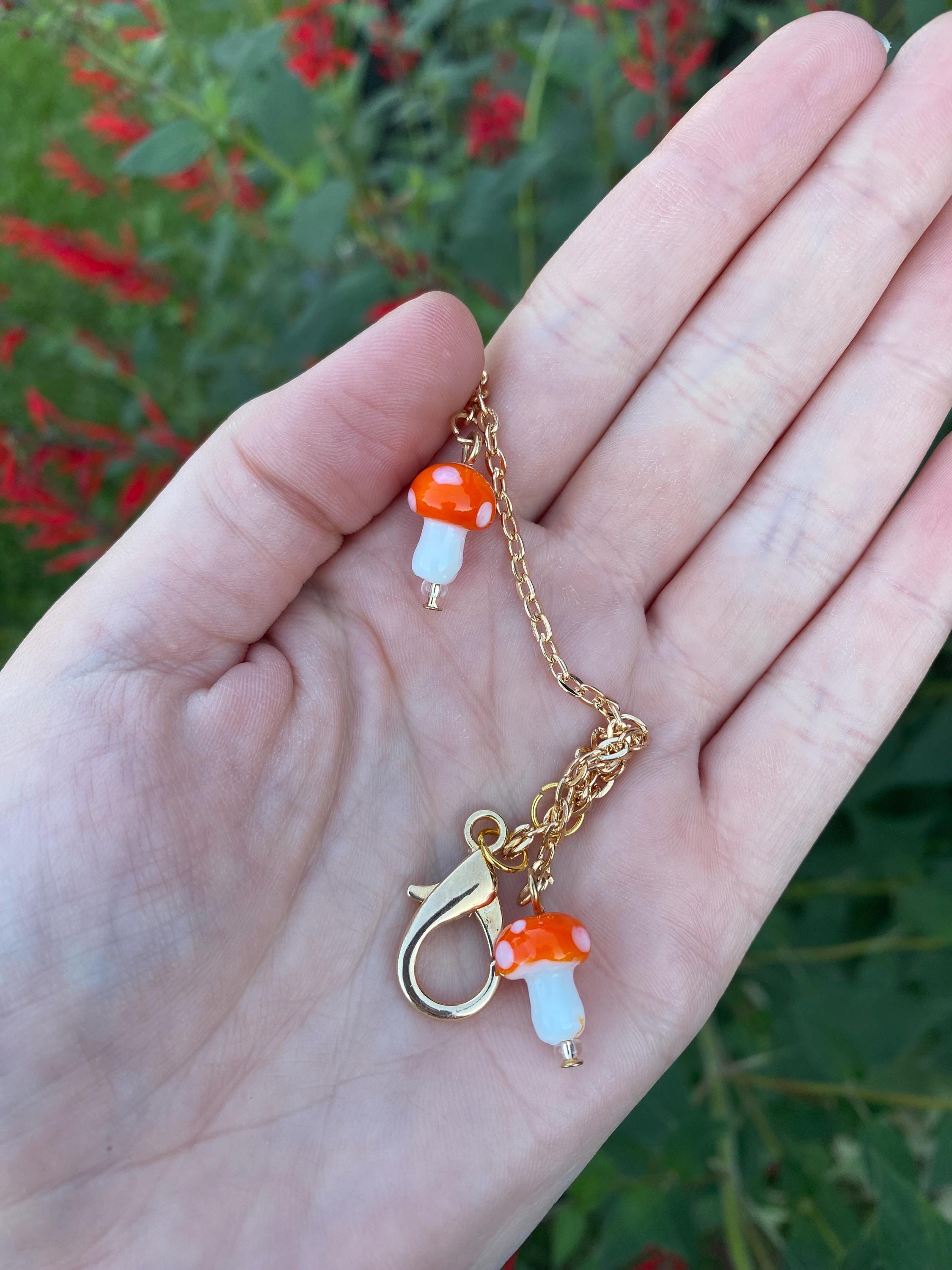 Mushroom Dangle Gold Mask Chain