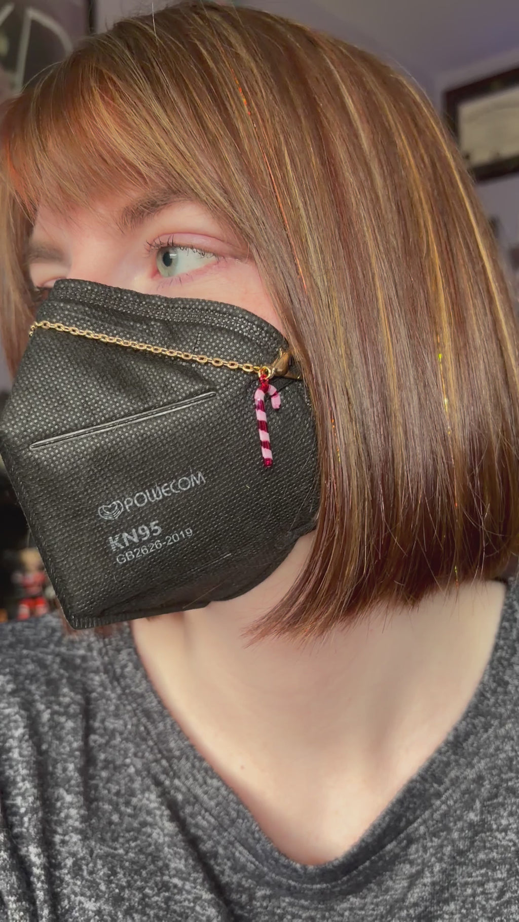 Candy Cane Mask Chain