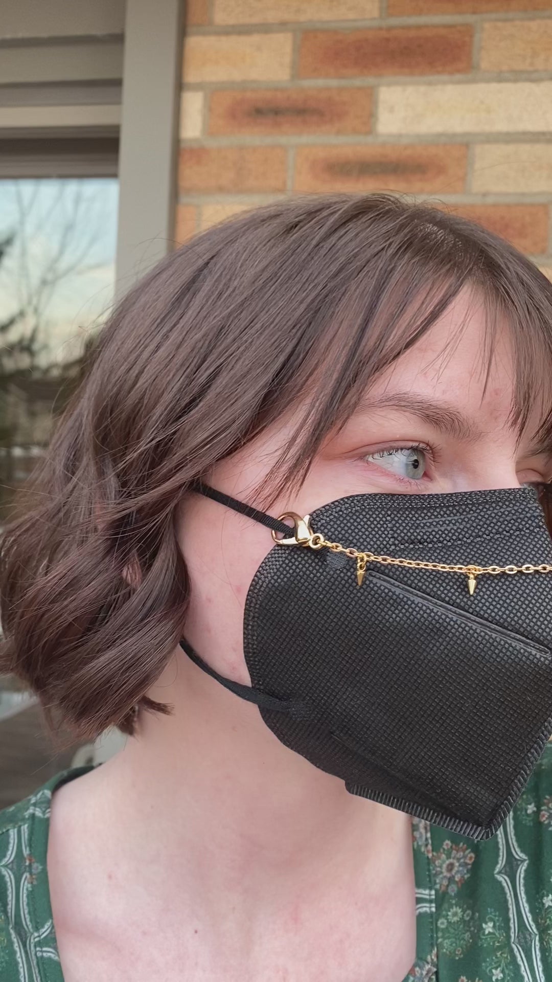 Spike Gothic Punk Gold Mask Chain