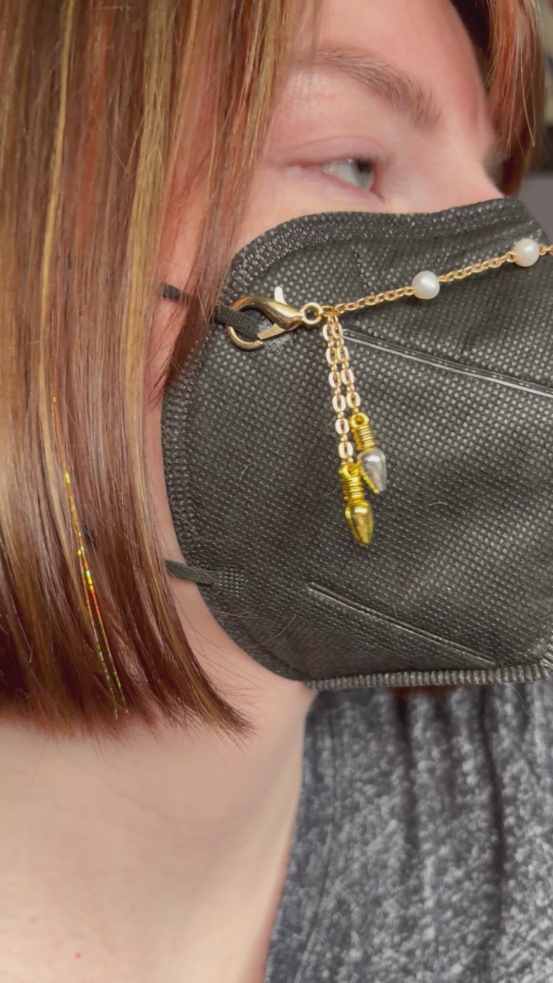 Christmas Pearl Lights Mask Chain