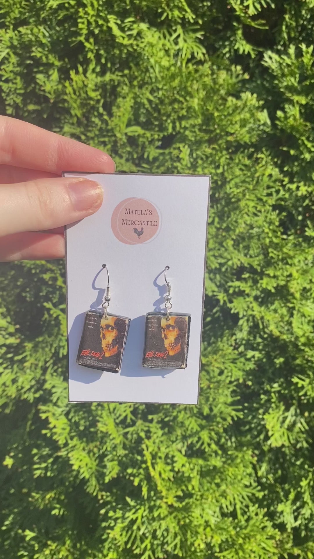 Evil Dead 2 Movie DVD / VHS Earrings